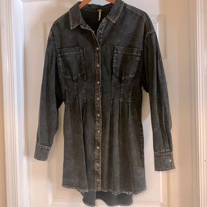 Free People Black Denim Dress